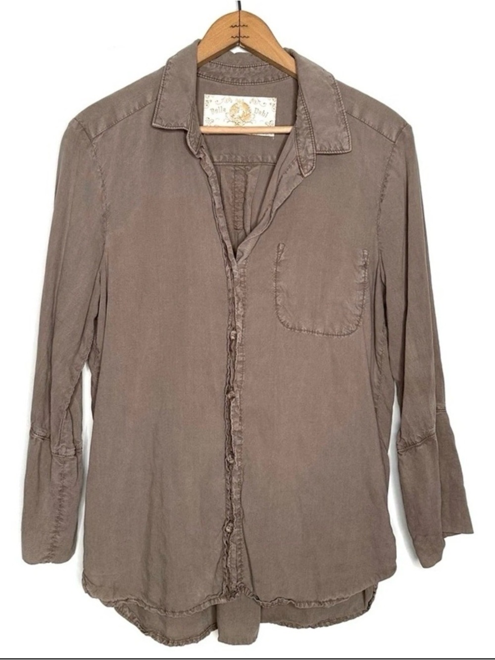 Bella Dahl Woman's Shirttail Button-Up Shirt Size Medium